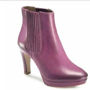 ECCO NAVOI PLATFORM CHELSEA BOOTIES GENUINE LEATHER VIOLET PURPLE 40